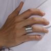 COOLTIME Pentagram Men Ring Stainless Steel Tetragrammaton Amulet Solomon Wiccan Jewelry for Protection