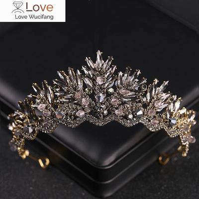 Barocke Hochzeitskrone, Barock, Schwarz, Strass, Kristall, Brautkrone, Kopfschmuck, Hochzeit, Haarschmuck, Tiara, handgefertigte Krone, Geschenk