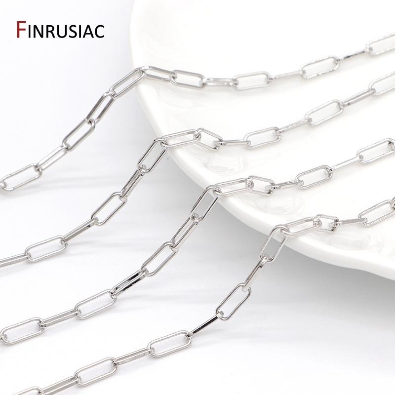 Jewelry Making Supplies 14K Real Gold Plated Brass Paperclip Chains Cable Chain For Jewelry Making DIY Necklace Bracelet Chains