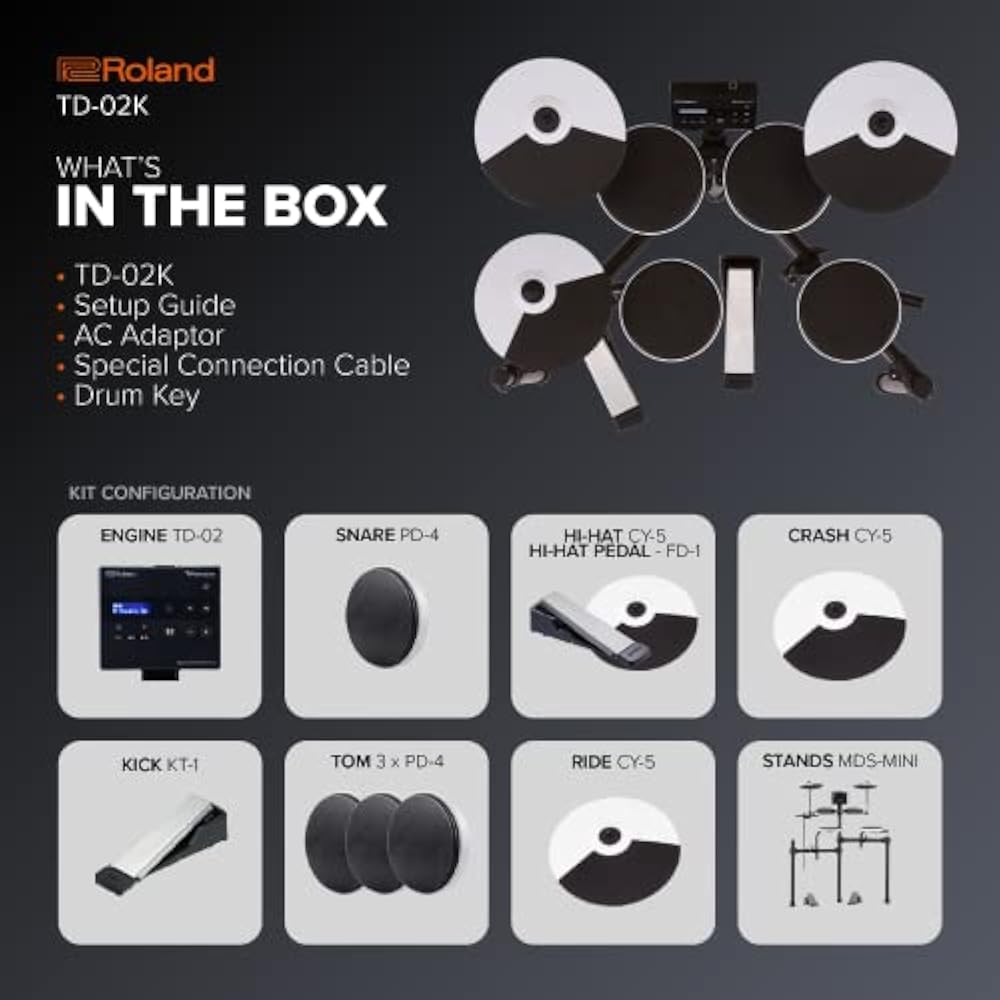 Roland Roland Electronic Drums TD-02K V-drums Entry Model Compact Bluetooth Connection Beginner P...