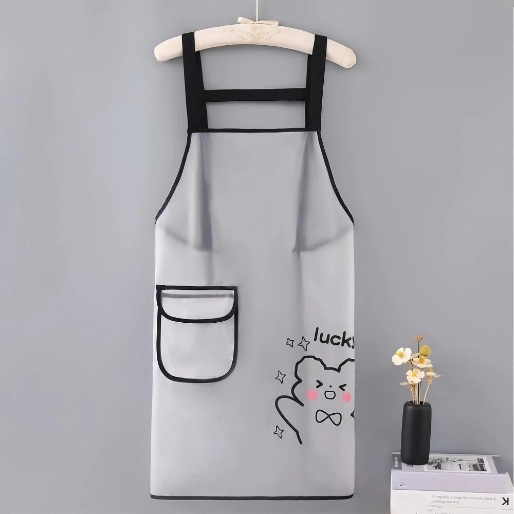 2PCS/SET with Pockets Kitchen Apron Sleeveless Design Oil Proof Apron Workwear Apron  Dining Work