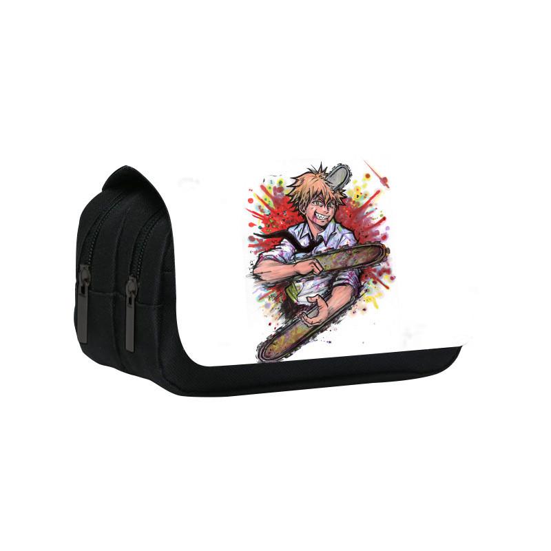 Denji Chainsaw Man Pencil Case Large Capacity Nylon Material Travel School