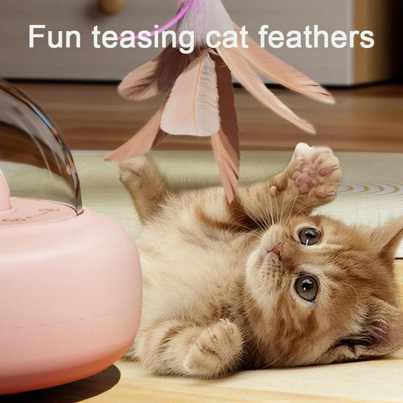 Electric Cat Interactive Toy Pet Toys With Feather Cat Teaser Wand Rechargeable Electric Sensing Pet Toys For Chasing Training