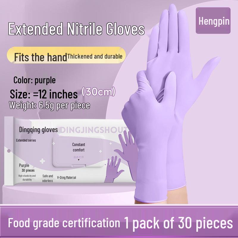 

Прочные, водонепроницаемые, пищевые нитриловые перчатки для кухни и домашней работы - без латекса, одноразовые, для длительного использования Medium