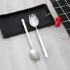 5Pcs Spork Stainless Steel Camping Tableware Multipurpose Portable Noodle Fork for Dessert Ice Cream Salad