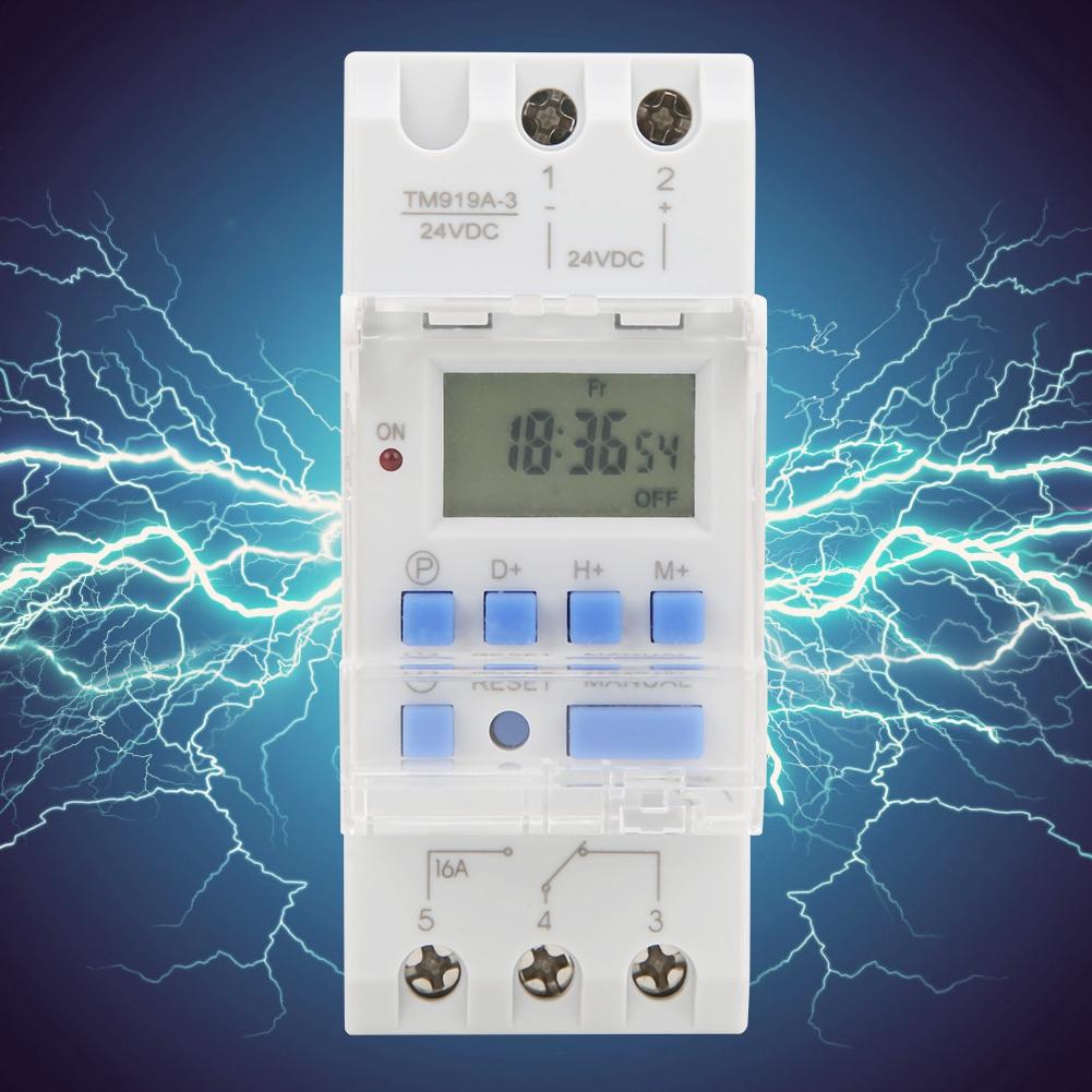 TM919A 3 24V DC 16A LCD 7 Days Programmable Digital Timer Switches