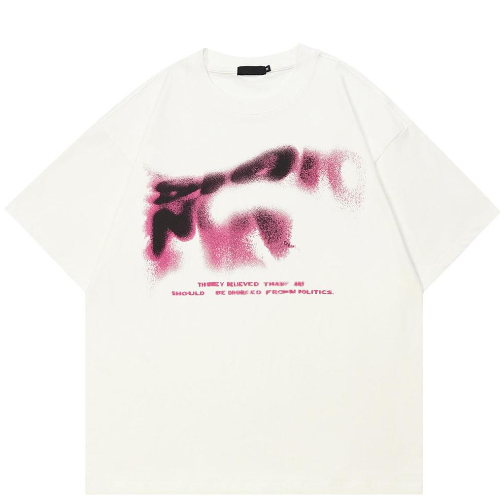 Streetwear Graffiti Letters Graphic T-Shirt CottonTshirt Unisex Tops Tees Summer Short Sleeves T Shirt