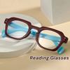 Neutral Retro Square Reading Glasses Anti Blue Light Full Frame Clear Presbyopia Glasses 0 To +4 0 Fashion Eyewear