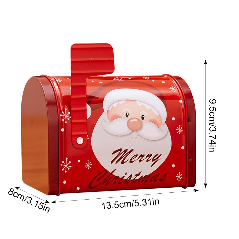 Christmas Gift Box Santa Claus Candy Box Craft Iron Storage Box Organizer Tin Box Mailbox Xmas Ornaments Paper Box Kids Gifts
