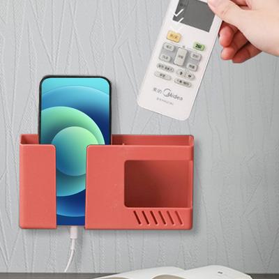 1 Stück Stanzfreier Handyhalter Wandmontage Ständer Fernbedienung Organizer Aufbewahrungsbox Aufladen Nachttisch Behälter Ablage