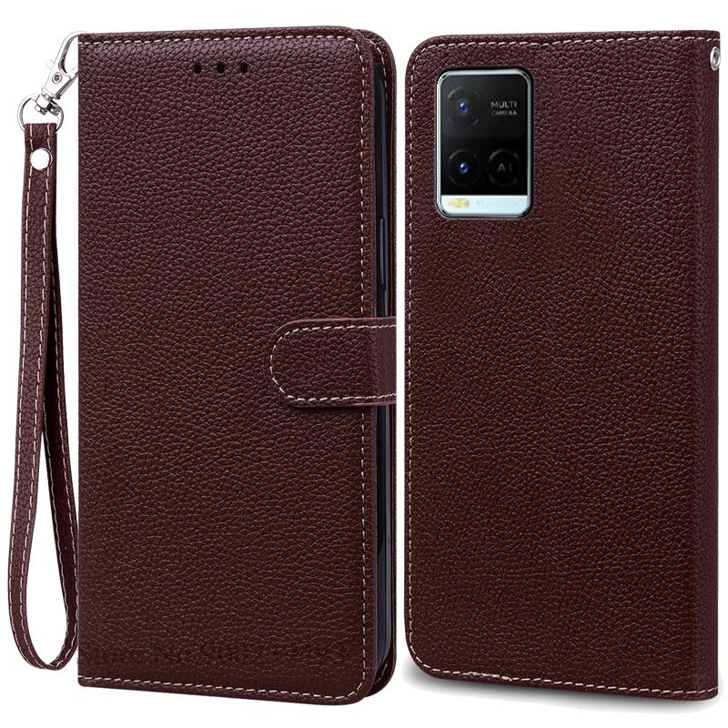 Pro pouzdro Vivo Y21S Měkké silikonové peněženkové kožené vyklápěcí pouzdro Pro pouzdro na telefon Vivo Y21 Zadní kryt Pro VivoY21S Vivo Y 21 Coque Fundas