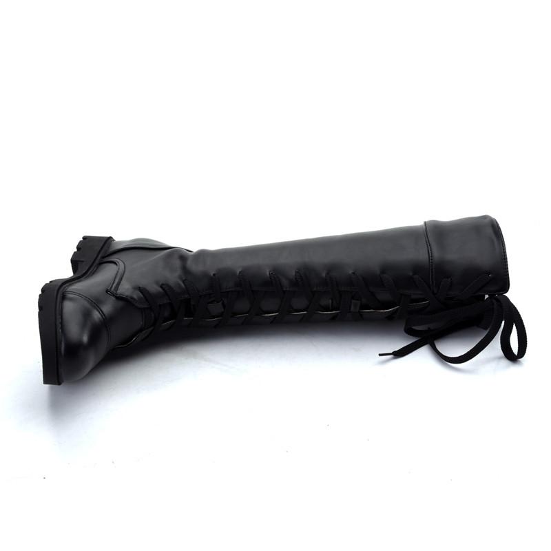 Women's Low-heeled Medium Boots Autumn and Winter New Solid Color Large-size Thick-heeled Roman Casual Boots