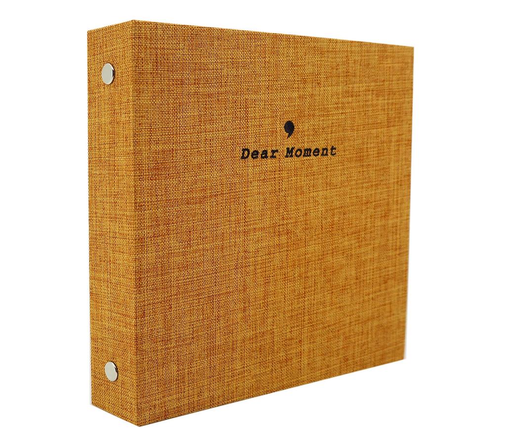 Darkhorse Cotton and Linen Pattern Album for Instant Camera Widescreen Film, 50 Sheets Capacity (5-inch) - Earth Yellow