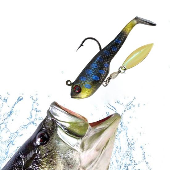 6Pcs Soft Fishing Lures Artificial Baits with Sharp Hook Realistic Looking Bright Color T-Tail Fake Baits Swimbait Fishing Tackle
