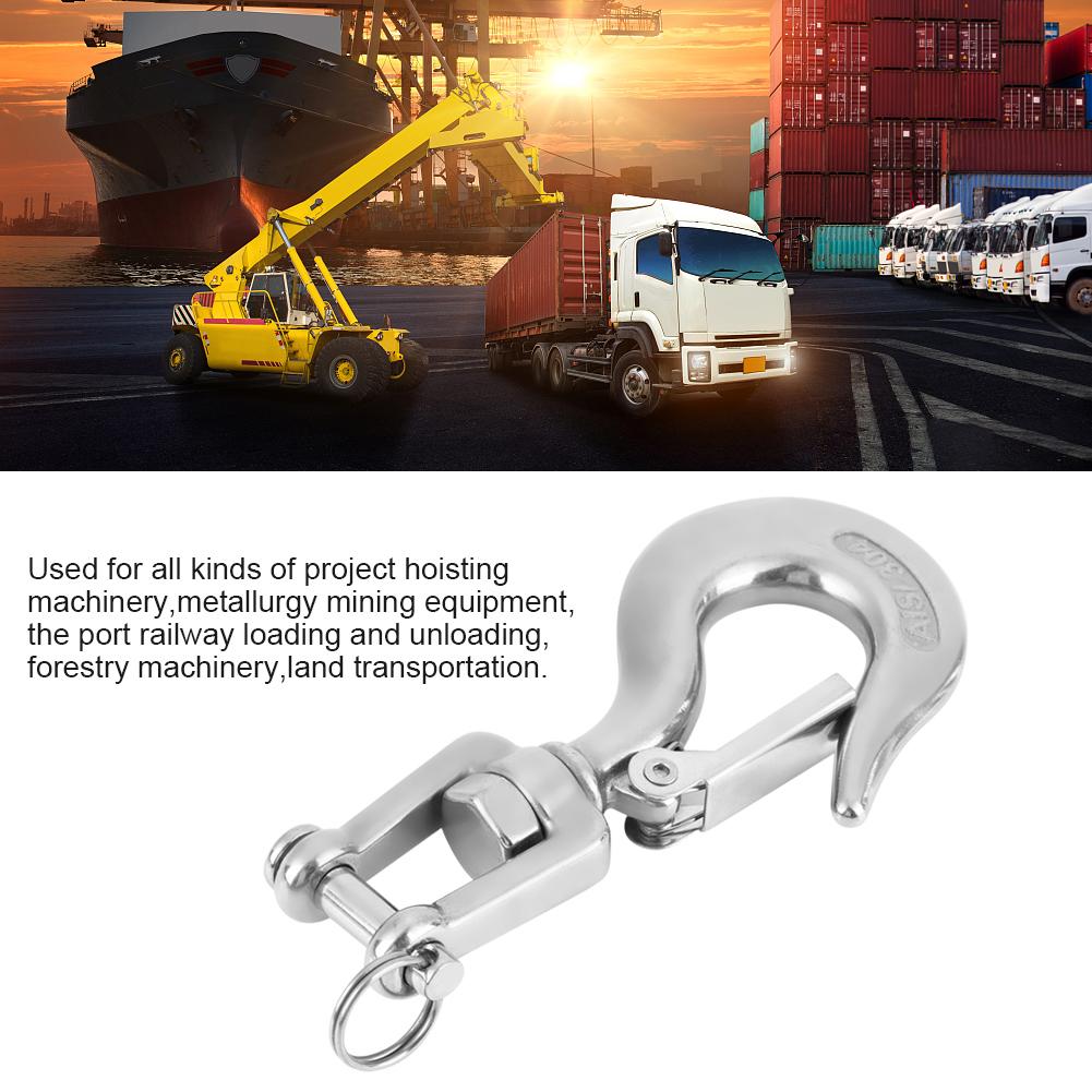 Swivel Lifting Hook 650kg/1000kg 304 Stainless Steel Swivel Lifting Hook with  Rigging Accessory Steel Swivel Lifting Hook