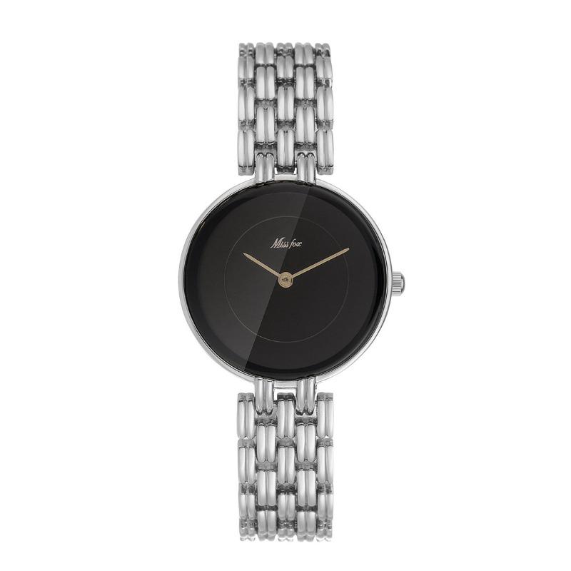 MISSFOX Middle East Fashion Simple Gold Black Disc Exquisite Waterproof Women's Quartz Watch Watch