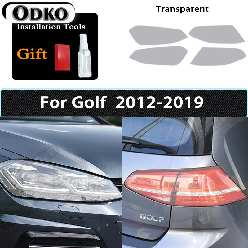 Car Headlight Tint Black Protective Film Taillight Transparent TPU Sticker For Volkswagen VW Golf 7 MK7 2012- Accessories