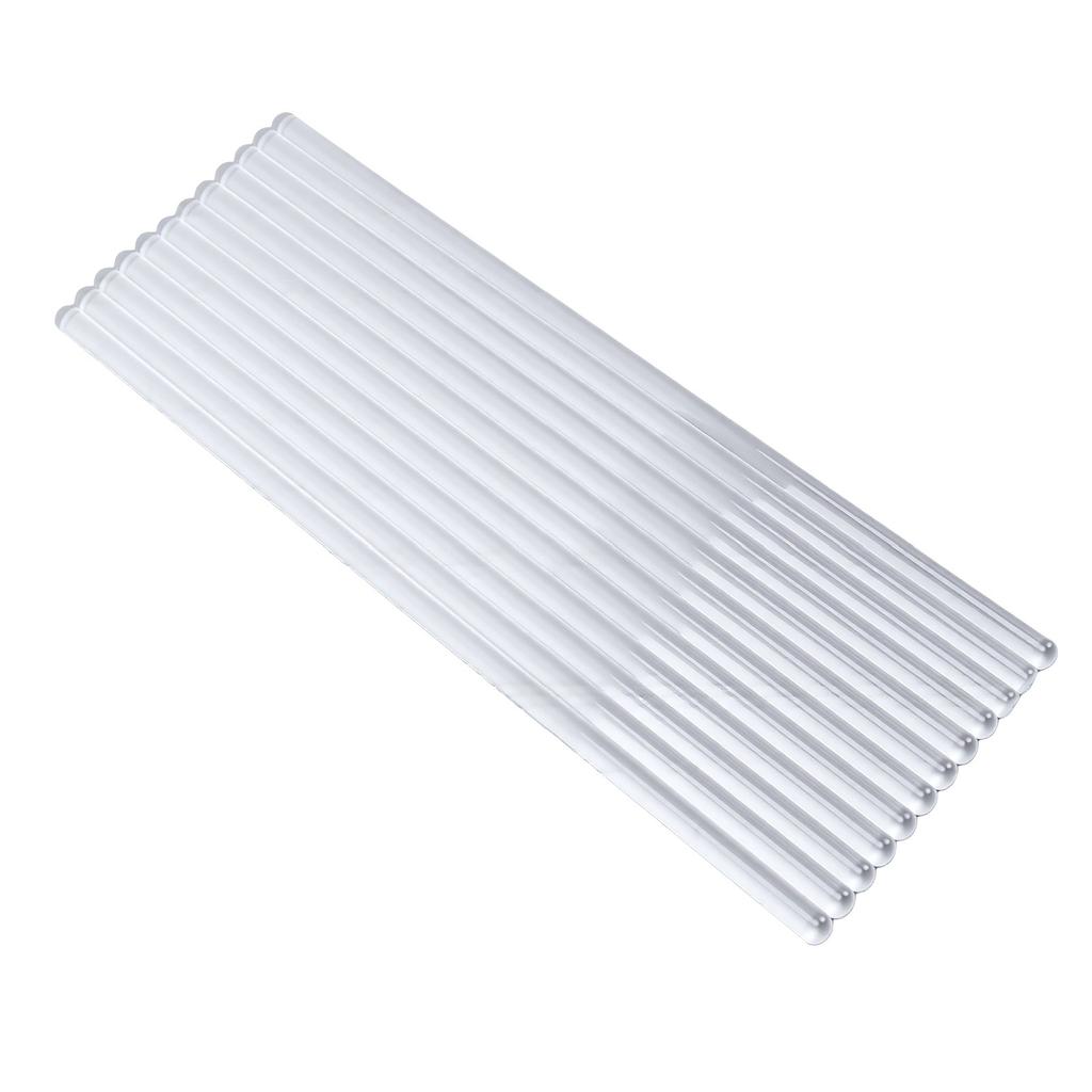 12pcs 20cm Glass Stirring Rods Solid Heat Resistance Glass Stick for Laboratory Kitchen Bar