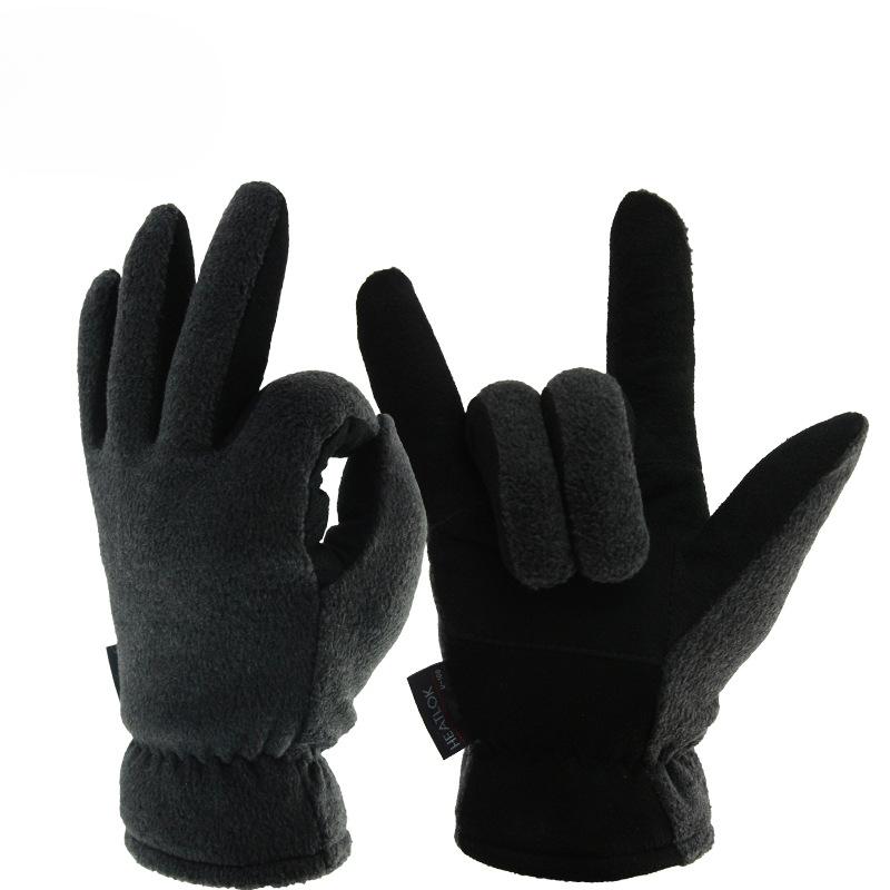 

Warm Gloves Deerskin Two Layer Thermal Insulation Cotton Windproof and Cold-resistant Outdoor Motorcycle Electric Bike Riding Gloves S