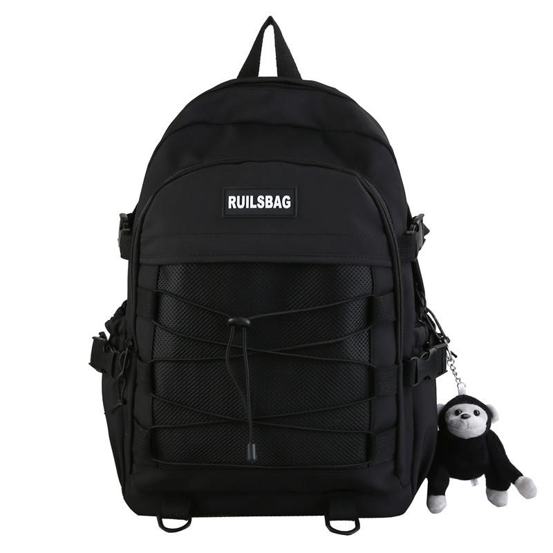 Personality Trend Cross Rope School Bag Female College Student Korean Version Versatile Backpack Japanese College Style Backpack Female