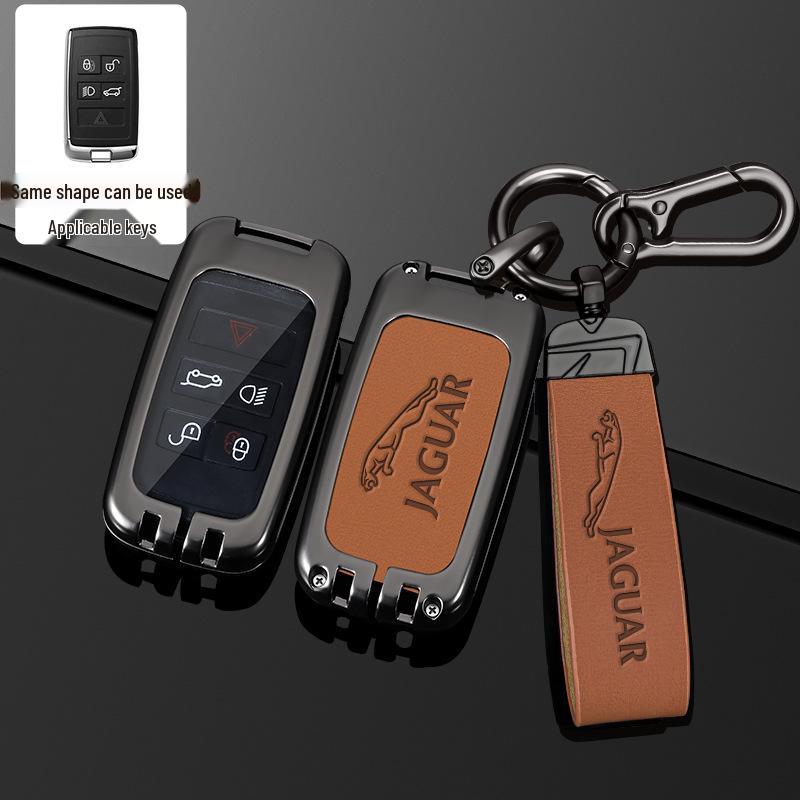 Jaguar XFL/XEL/XJL/F-Pace/F-Type Key Case with Buckle - Premium Car Key Remote Holder