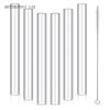 6 Pcs 4Inch Clear Borosilicate Glass Tube 12Mm OD 8Mm ID 2Mm Glass Thick Blowing Tubes with Cleaning Brush Easy Install