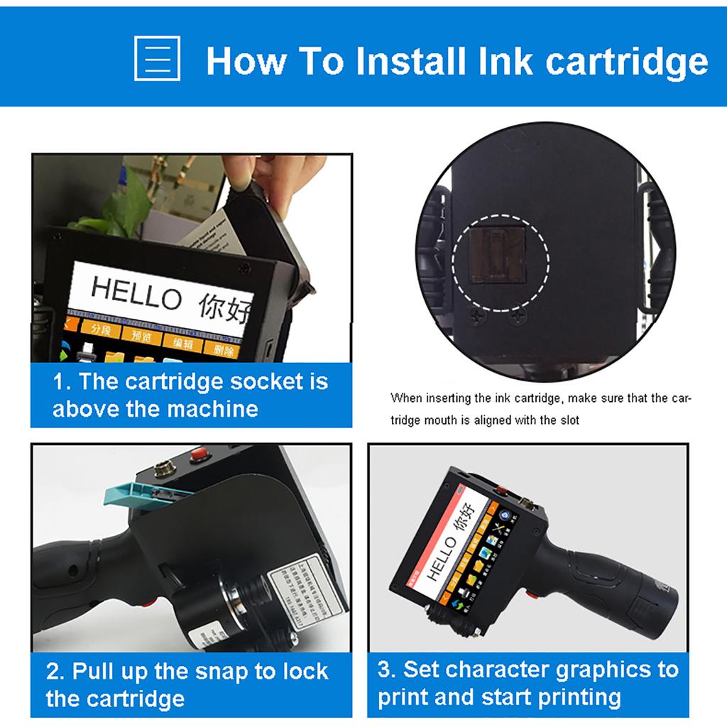 Variable Qr Bar Batch Code Date Number Logo Expiry Date Label Mobile Portable Hand Jet Handheld Thermal Inkjet Printer