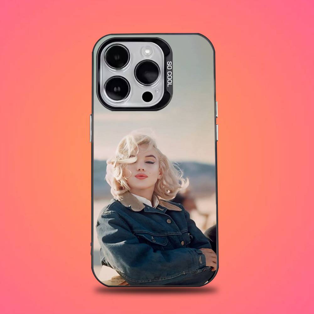 Custodia Telefono 80S M-Marilyn M-Monroe Per iPhone 16,15,14,13,12,11,Mini,Pro,E,SE4,XS,MAX Cover Nero Candy Opaco