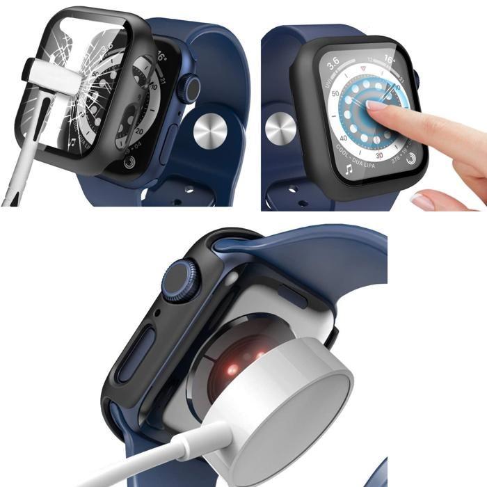 Coque compatible Watch 44mm Serie SE 3 - Protection rigide étui noir écran verre trempé Phonillico®