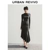 UR2026 Asymmetrical Stand Collar Slim Dress