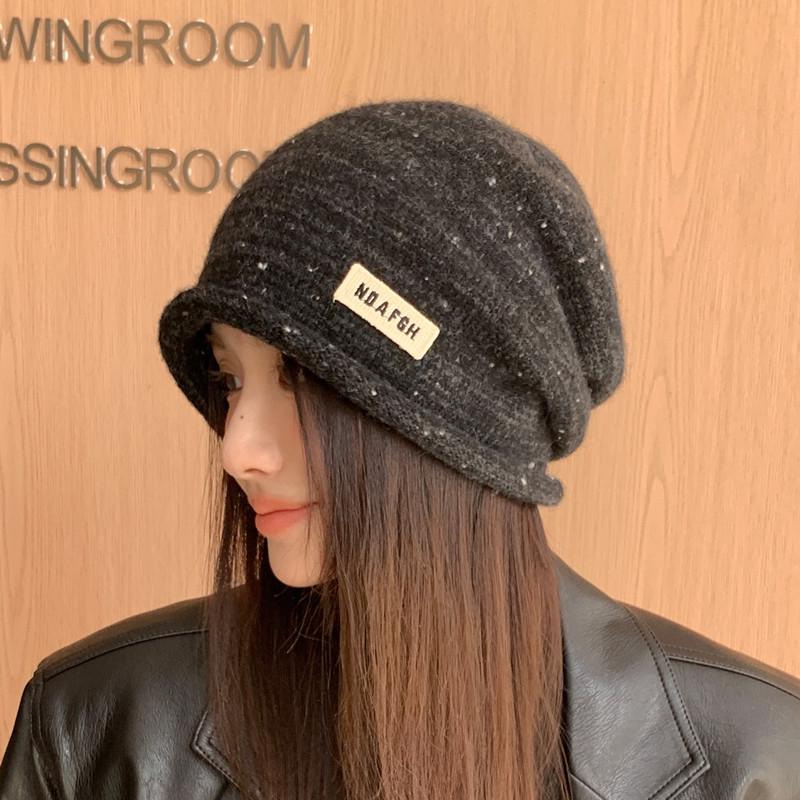 Damen Retro Britisches Label Slouchy Strickmütze - Vielseitig, Influencer-Stil, Warme Herbst- & Wintermütze