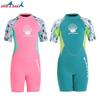 2.5mm Neoprene Kids Wetsuit Swimming Diving Snorkeling Surfing Jellyfish Protection Short Sleeve Girls Winter Use