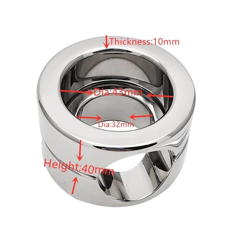 Metal Stainless Steel Scrotum Bondage Stretch Pendant Ring Penis Weight Bearing Horseshoe Ring Adult Sex Product Toy
