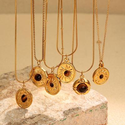 Retro European and American Tiger Eye Necklace: Women's Clavicle Chain with Light Luxury and Trendy Sweater Style