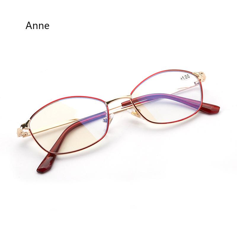 

Fashion HD Reading Glasses Women Blue Light Glasses Metal Frame Radiation Protection Presbyopic Glasses +1.0 To +4.0 gafas 4