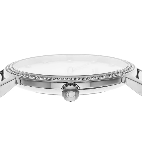 Coach Audrey 35mm Women's Watch, White Pearl Dial, Stainless Steel Quartz Movement, 14503358, Silver