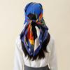 90*90Cm Abstract Pattern Silk Square Scarf Hijab Women Bandana Soft Scarves Neckerchief Ladies Hair Shawl Wrap Headband