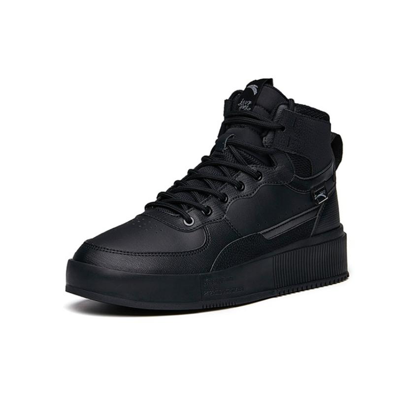 Anta Life Collection Mid-Top Skateboard Shoes Men's Black Sneakers