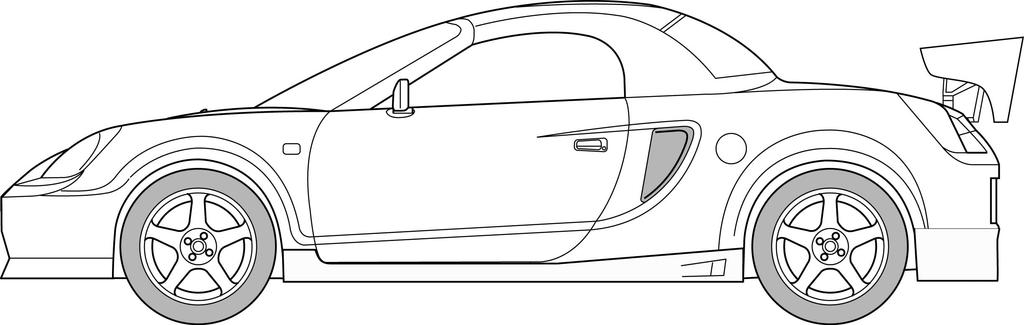 Inch Up Series 334 Toyota with Plastic Model 1/24 No. MR-S (GT Wing)
