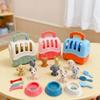 8 Stück Miniatur Haustierkorb Hundebett & Käfig Spielzeug für Puppenspiel - Niedliche Welpenfamilie Szene, Weihnachtsdekoration Geschenk für Kinder