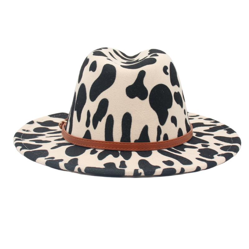 Belt Accessories Graffiti Clown Top Hat Cow Show Jazz Hat Cashmere Hat Big Brim Felt Hat