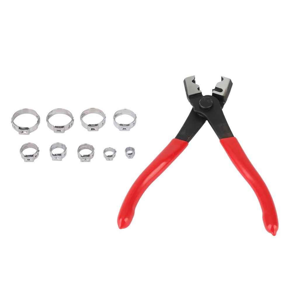 80PCS Hose Clip Assortment Kit Stainless Steel Single Ear Pipe Clamps with Clamping Pliers
