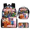 Rob Lesi Backpack Trendy Backpack Retro Schoolbag Cartoon Backpack Three-Piece Set