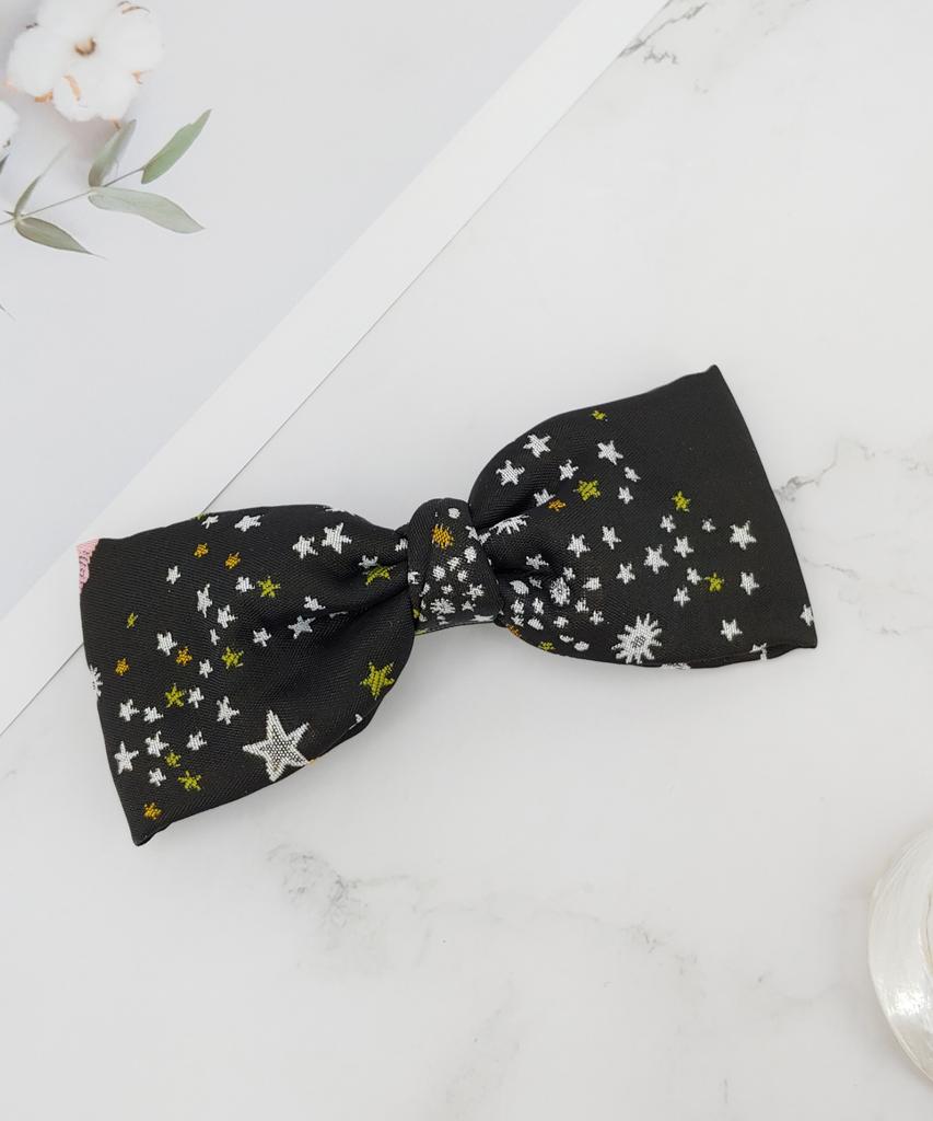 Maia Milky Way Star Jacquard Hair Ribbon Pin - Pink