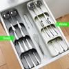 Organizador de cajones de utensilios, soporte para cubiertos, bandeja para cuchillos de cocina, organizador de cajones