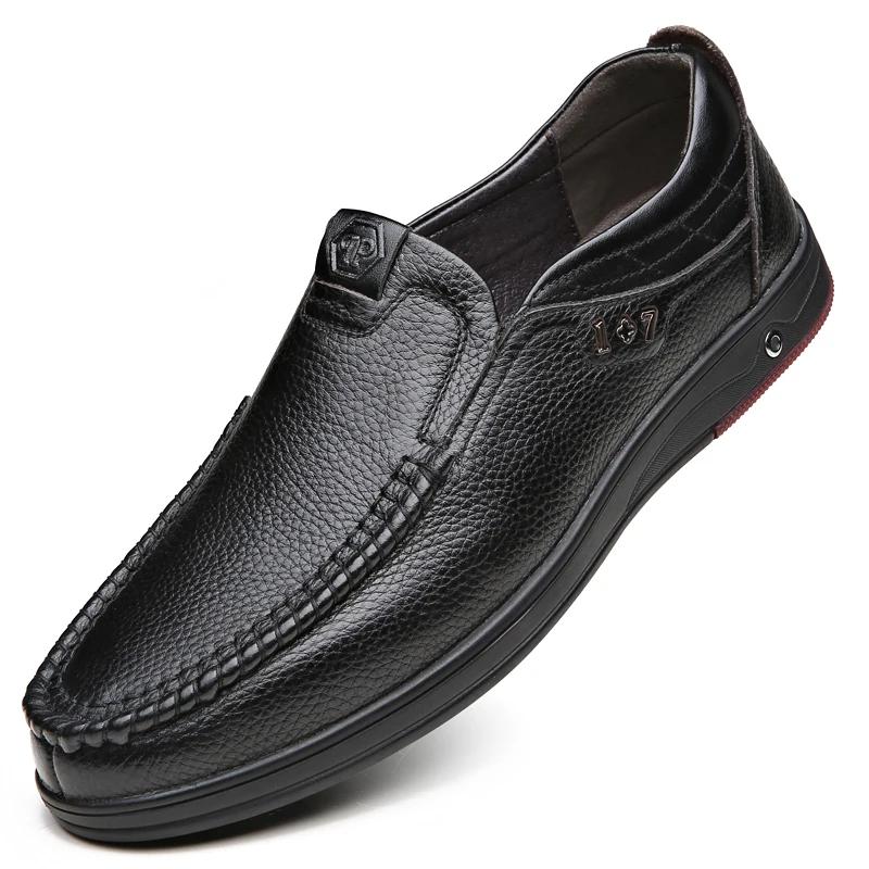 Leisure Handmade Genuine Leather Loafers Men's Shoes Formal Business Design Luxury Shoe Man Casual Genuine Leather Shoes