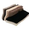 Warm Wool Women's Mid-Calf Slouch Socks - Double Needle, Thick Striped, Solid Color for Autumn & Winter