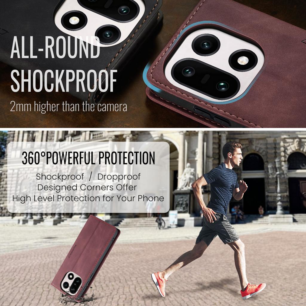 For OnePlus 15 5G Wallet Case CASEME 013 Series PU Leather Phone Cover Stand
