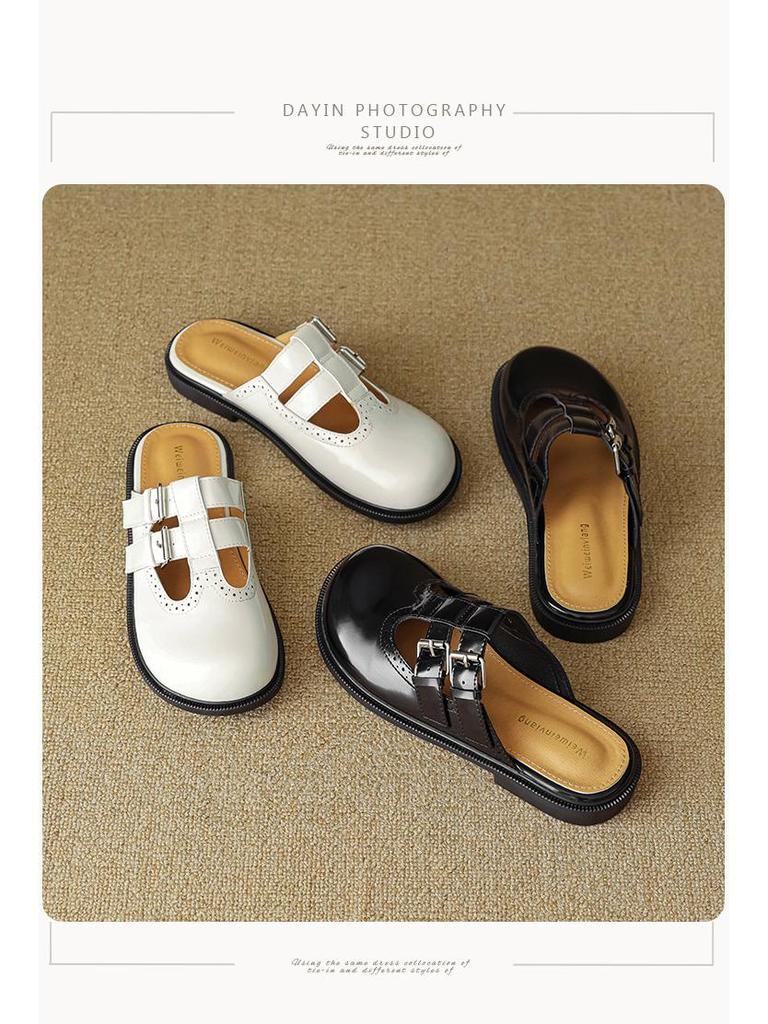 939-39 Вейвей Туфли-мюли с открытым носком: Женские летние французские тапочки