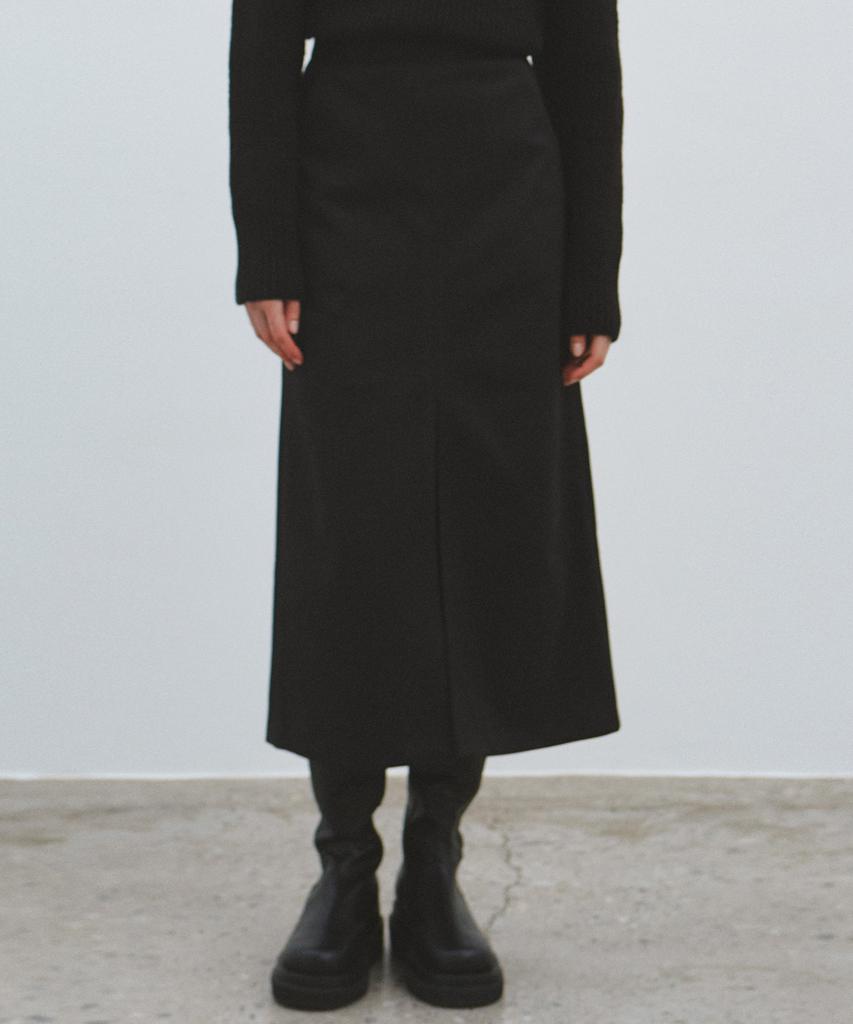 Nigaennikol Slit H Long Skirt_Black